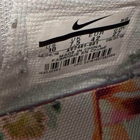 Nike Air Force 1 Jester Gray Floral Print Lace Up Low Top Sneakers Shoes Size 10 - Picture 6 of 9